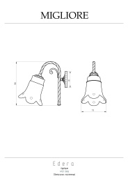 Migliore Edera 16951 Светильник настенный, керамика золото