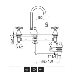 NOBILI Grazia GRC5012/1CR Смеситель для раковины (хром)