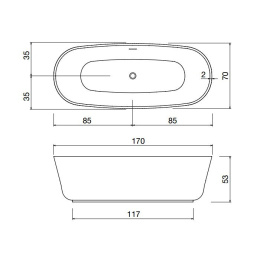 Фото Antonio Lupi Baia Small BAIAS Ванна отдельностоящая 170х70х53см, цвет: белый