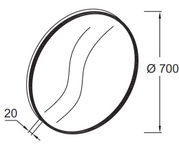 Зеркало Jacob Delafon Odeon Rive Gauche EB1177-S44, 70 см, лакированная рама алый сатин
