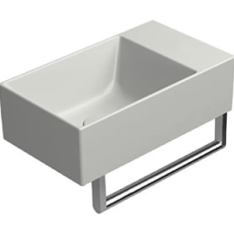 Фото Раковина GSI KUBE X 9484017 подвесная/накладная 40x23, серая матовая