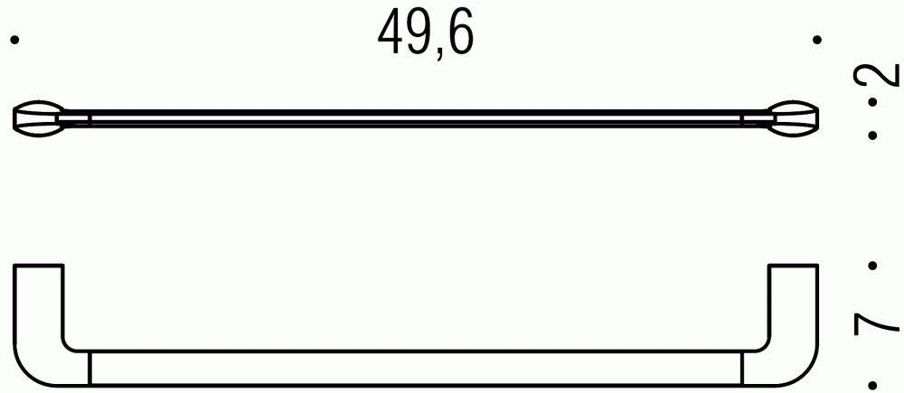 Фото Colombo Trenta B30100CR Держатель для полотенца 49,6см, хром