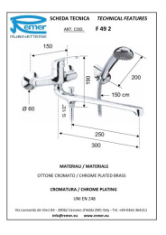 Смеситель Remer для ванны длинный нос RR F49 2 35mm