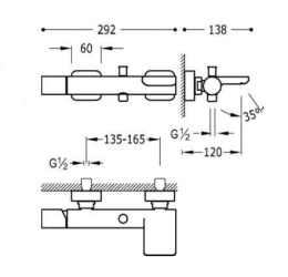 Фото Tres Loft 20017001AM Смеситель для ванны