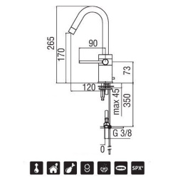 NOBILI Plus PL00118/2CR Смеситель для раковины (хром)
