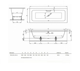 Фото Ванна стальная Bette One 3314-000 190 х 90 х 42 см с шумоизоляцией, белая (для удлиненного слива-пер