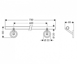 Фото Полотенцедержатель Axor Starck 40806810, 73 см, сатиновый хром sntx