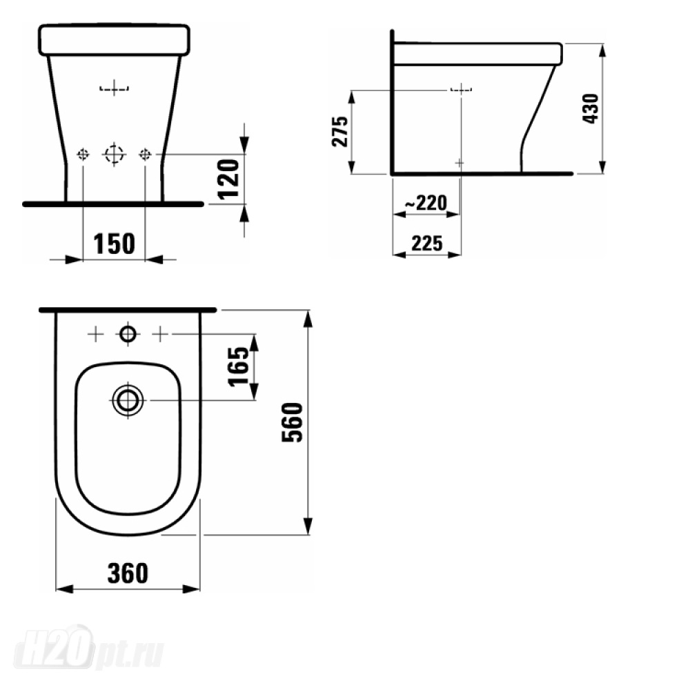 Биде Laufen LB3 8.3268.1.000.302.1 напольное