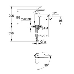 Смеситель для раковины Grohe Eurosmart Cosmopolitan 2339700E