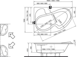 Фото Акриловая ванна 160x105 Ravak (CM01000000), угловая, асимметричная