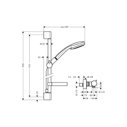 Душевой гарнитур Hansgrohe Croma 100 (27035000) хром
