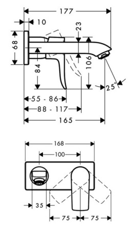 Смеситель для раковины Hansgrohe Metris (31085000) хром