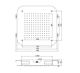 Верхний душ FIMA Carlo Frattini F2417CR 420х420 мм