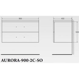 Тумба под раковину BelBagno Aurora AURORA-900-2C-SO-CS подвесная (2 ящ.)