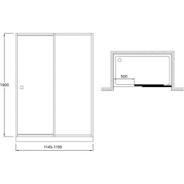 Душевая дверь Jacob Delafon Serenity 120 E14C120-GA профиль Хром стекло прозрачное