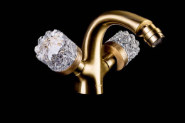 Фото Смеситель для умывальника Boheme Crystal (317-CRST) бронза