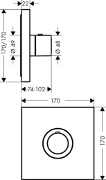 Смеситель Axor ShowerSelect 36718000, термостатический, Highflow