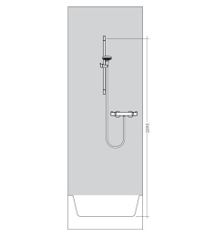Фото Душевая система с термостатом 27058000 Hansgrohe Crometta 85 Vario (белый, хром)