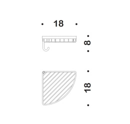 Фото Угловая полочка с крючком Colombo Complimenti B9602