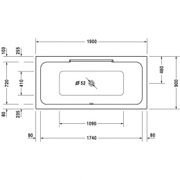Акриловая ванна 190x90 Duravit (700299000000000), прямоугольная