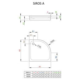 Акриловый поддон для душа Radaway Siros A 90x90x17 белый SBA9917-1