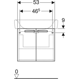 Тумба под раковину Geberit Renova Plan 879060000, 53 см, цвет белый глянцевый