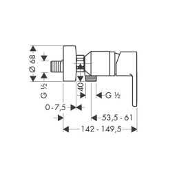 Смеситель для душа Hansgrohe Metropol (14661000) хром