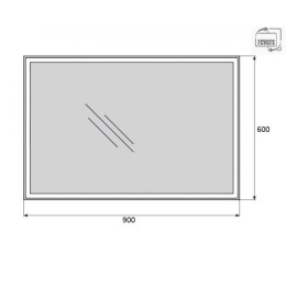 Зеркало BelBagno SPC-GRT-900-600-LED-BTN 90 x 60 см со встроенным светильником