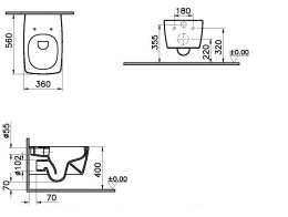 Подвесной унитаз Vitra Metropole (7672B083-0101) черный