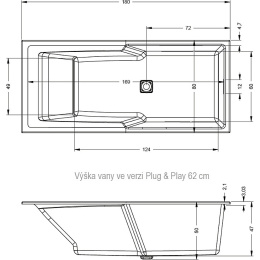 Акриловая ванна 180x80 Riho (B103023005)