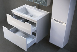 Фото Тумба под раковину Jorno Slide 65 Sli.01.65/P/W подвесная Белая