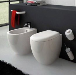 Фото Приставной унитаз ArtCeram File (FLV002 03 00) черный глянцевый