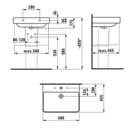 Раковина подвесная Laufen Pro S 60x46 8.1096.3.000.104.1