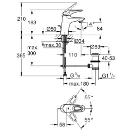 Grohe Eurostyle New 33558LS3 Смеситель для раковины стандартный