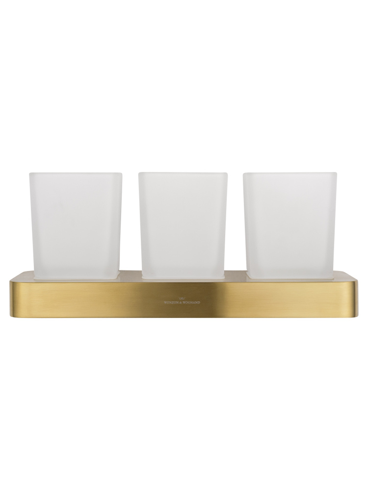 Три стакана для зубных щеток с держателем Wonzon&Woghand Lotte (WW-8338-BG) Золото