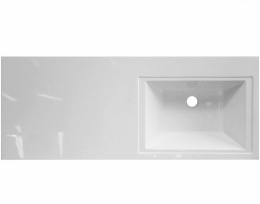 Фото Раковина Эстет Даллас 130 R ФР-00002167 над стиральной машиной Белая