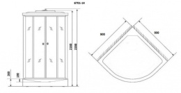 Душевая кабина 90x90x215 Niagara (NG-6701-14) Без гидромассажа, ABS-пластик, Поддон средний