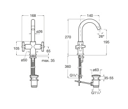 Фото Смеситель для раковины Roca Loft (5A3043C00) хром