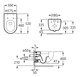 Подвесной унитаз Senspa-NEO JCU-2112