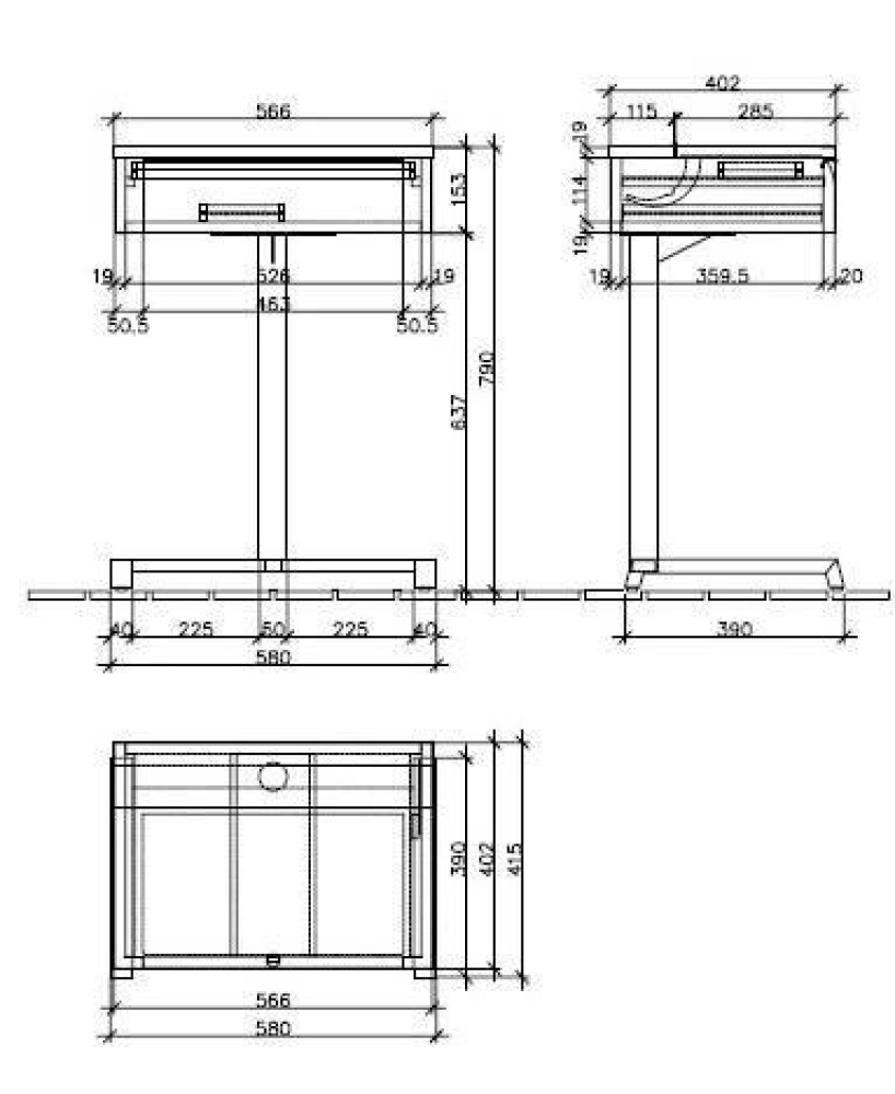 Туалетный столик A2270000 VILLEROY&BOCH BELLEVUE, 580 x 790 x 415