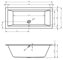 Акриловая ванна 170x75 Riho (B132001105)