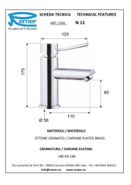 Смеситель Remer для раковины RR N11 2