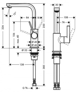 Смеситель для раковины Hansgrohe Metris S (31161000) хром