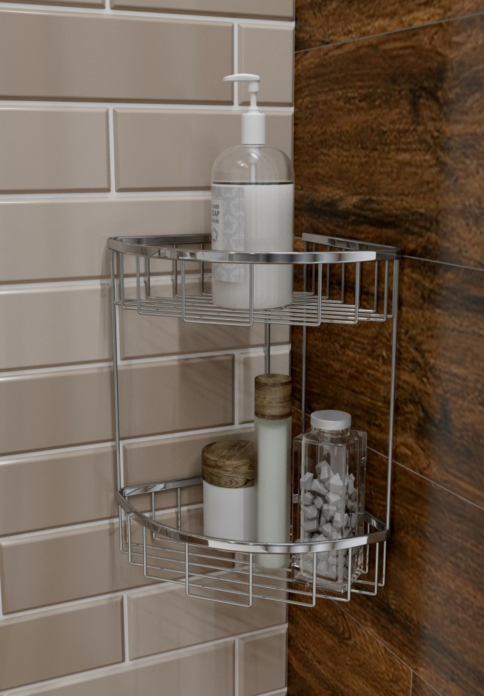 Фото Полка угловая двойная Timo Saona 13082/00 хром