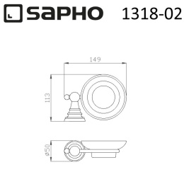 Sapho Diamond 1318-02 Мыльница DIAMOND стеклянная, настенная, бронза