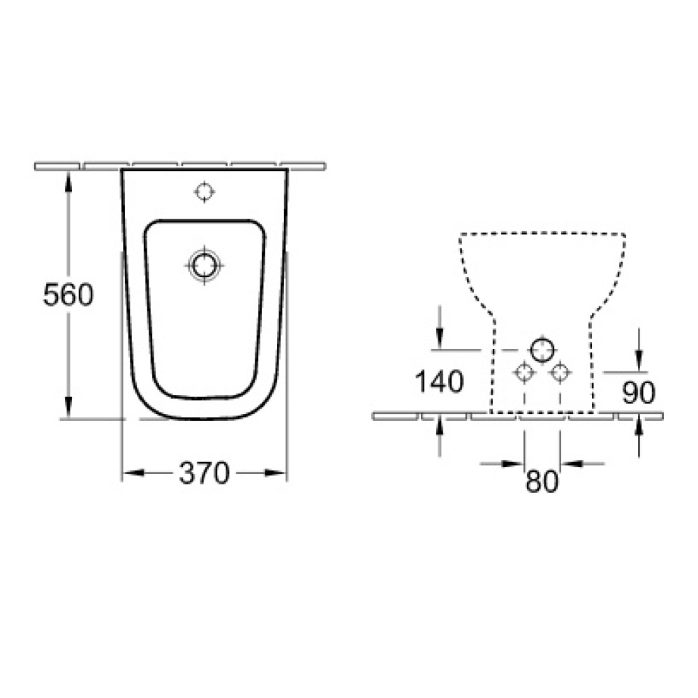 Villeroy&Boch Joyce 54080001 Биде напольное (альпийский белый)