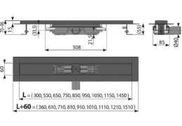 Фото Дренажный канал AlcaPlast APZ101BLACK-1050, черный матовый