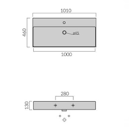 Раковина 101 см Galassia Meg11Pro (8937), цвет белый