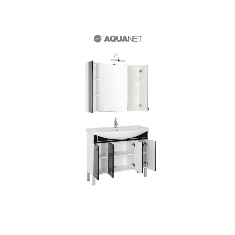 Мебель для ванной Aquanet Честер 105 черный/серебро
