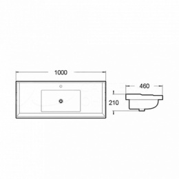 Раковина 100 см SantiLine (SL-2112 (100))белый
